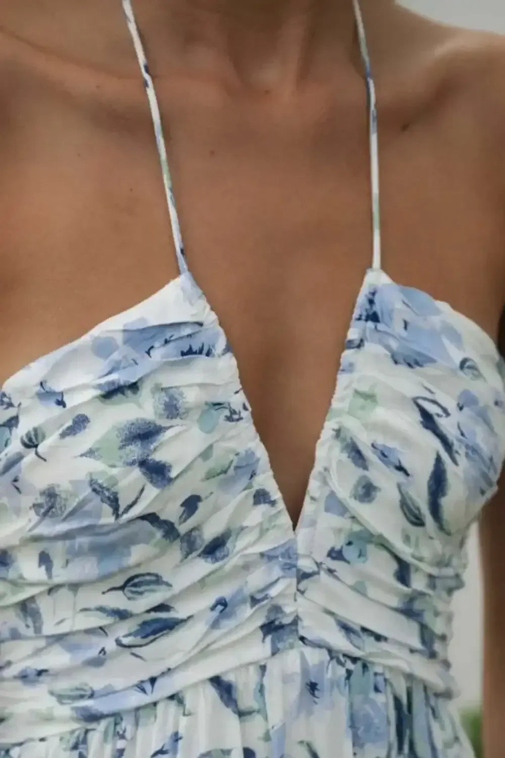 Floral Halter Neck Tiered Maxi Dress - Whatever You Like Shop
