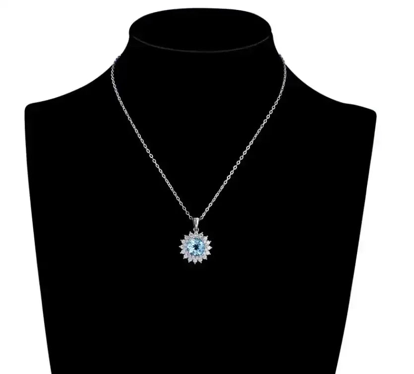 925 Silver Natural Topaz Necklace Female - Whatever You Like Shop