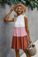 Colorblock Ruffled Tiered Dress - Whatever You Like Shop