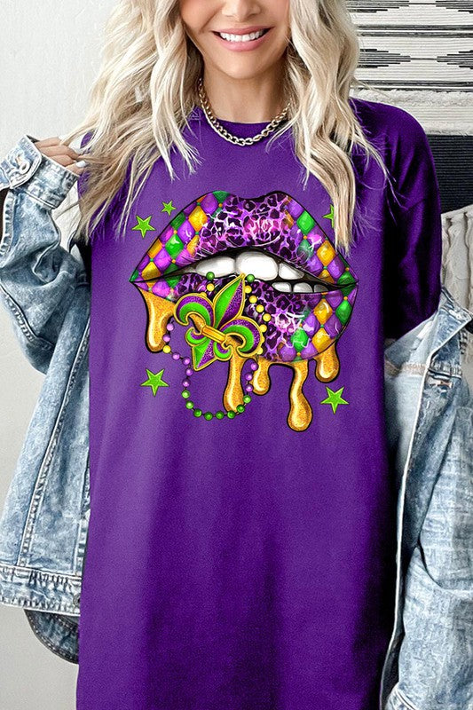 Mardi Gras Lips T-Shirt | Plus Size | Whatever You Like Shop