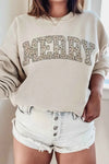 Leopard Merry Christmas Graphic Sweatshirt