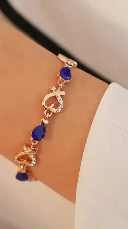 Rhinestones Heart-Shaped Bracelet - Whatever You Like Shop