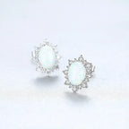 925 Sterling Silver Opal Stud Earrings - Whatever You Like Shop