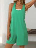 Mandy Pocketed Racerback Wide Strap Romper - Whatever You Like Shop