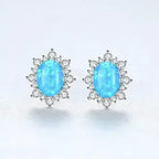 925 Sterling Silver Opal Stud Earrings - Whatever You Like Shop