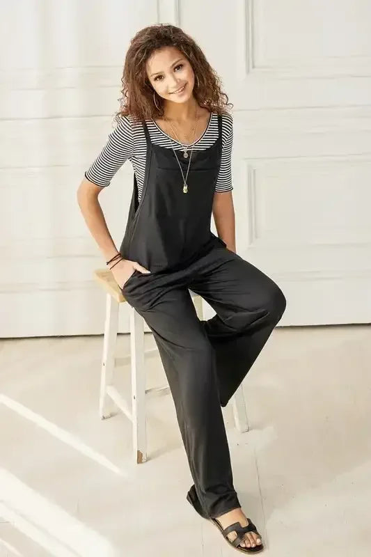 Plus Boho Terry Wide Leg Jumpsuits with Pocket - Whatever You Like Shop