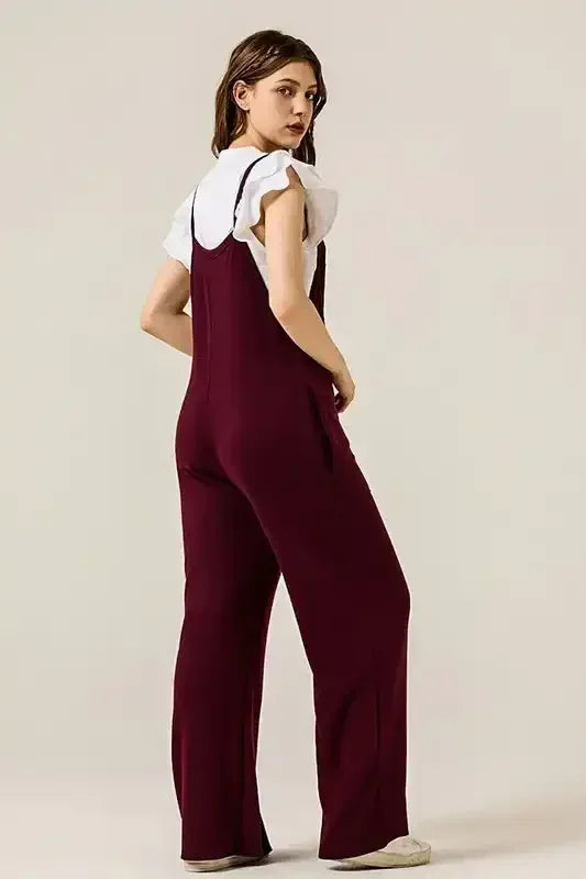 Boho Terry Wide Leg Jumpsuits with Pocket - Whatever You Like Shop