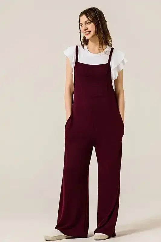 Boho Terry Wide Leg Jumpsuits with Pocket - Whatever You Like Shop