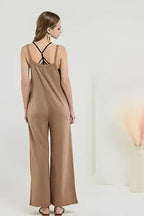 Boho Terry Wide Leg Jumpsuits with Pocket - Whatever You Like Shop