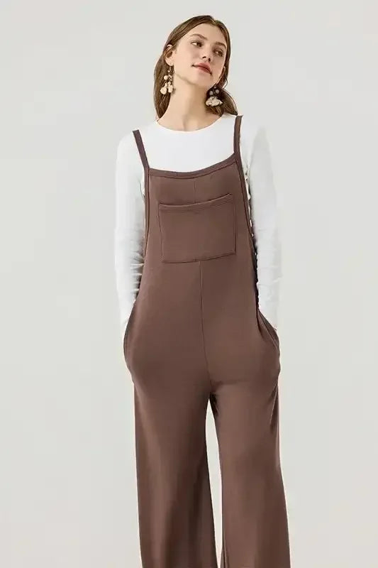 Boho Terry Wide Leg Jumpsuits with Pocket - Whatever You Like Shop
