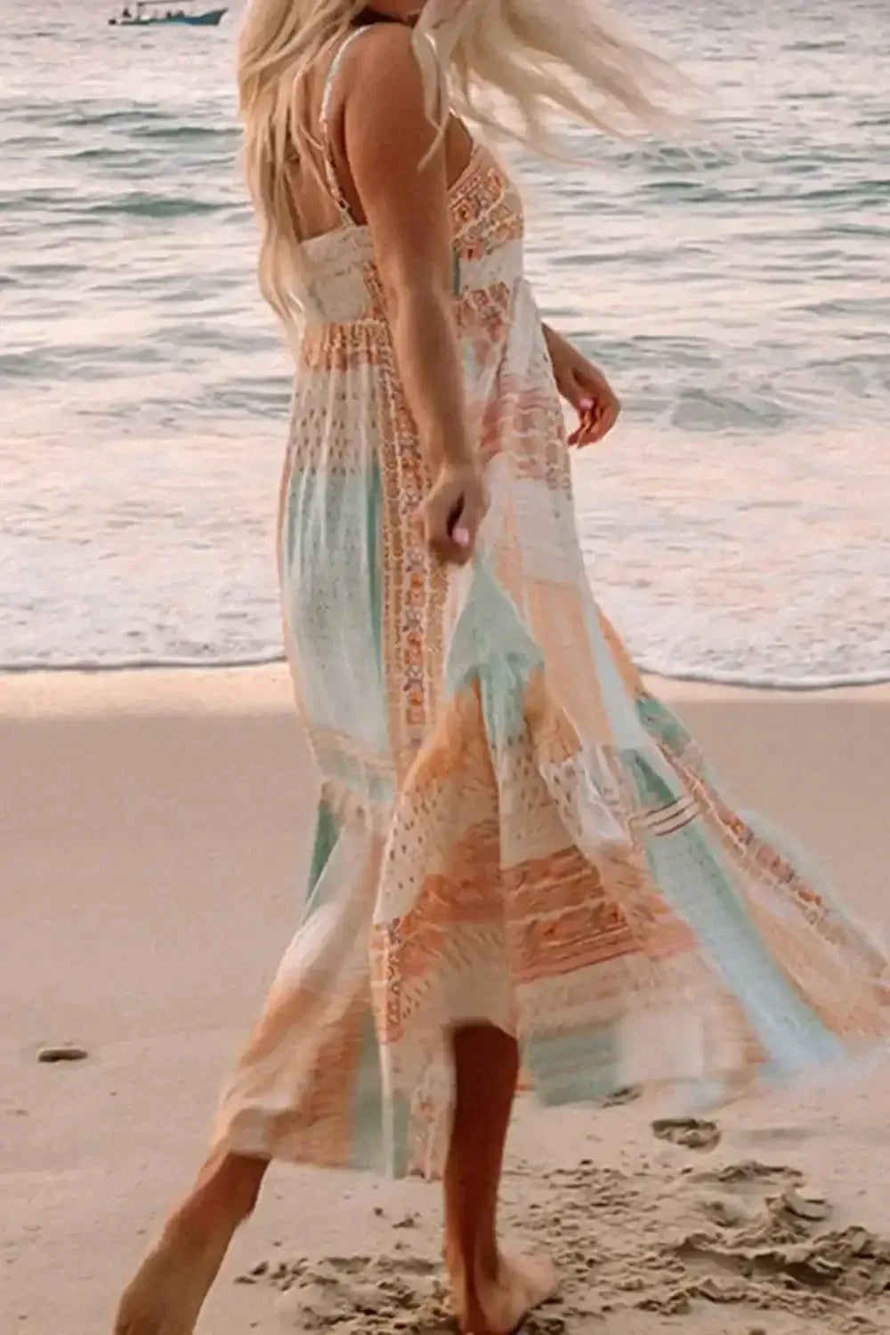 Printed Square Neck Cami Dress - Whatever You Like Shop