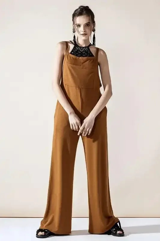 Plus Boho Terry Wide Leg Jumpsuits with Pocket - Whatever You Like Shop