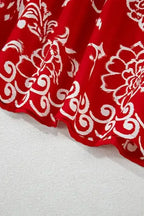 Red Floral Spaghetti Strap Empire Waist Maxi Dress - Whatever You Like Shop