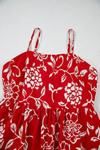Red Floral Spaghetti Strap Empire Waist Maxi Dress - Whatever You Like Shop