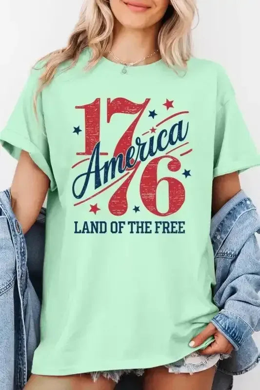 America 1776 Graphic Heavy Cotton Tee - Whatever You Like Shop