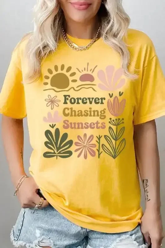 Forever Chasing Sunsets Graphic Tee - Whatever You Like Shop