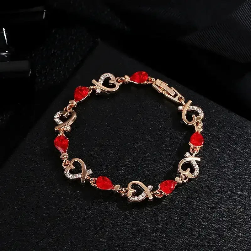 Rhinestones Heart-Shaped Bracelet - Whatever You Like Shop