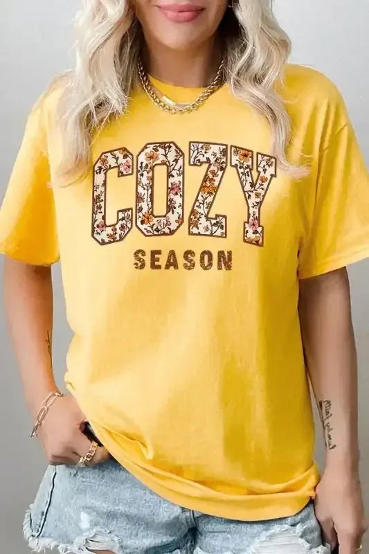 Cozy Season Graphic Heavy Cotton Tee - Whatever You Like Shop