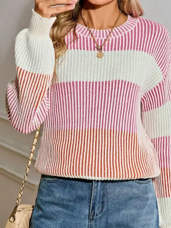 Lantern Rib Knitted Sweater - Whatever You Like Shop