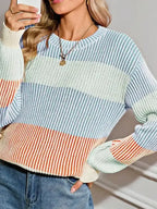 Lantern Rib Knitted Sweater - Whatever You Like Shop