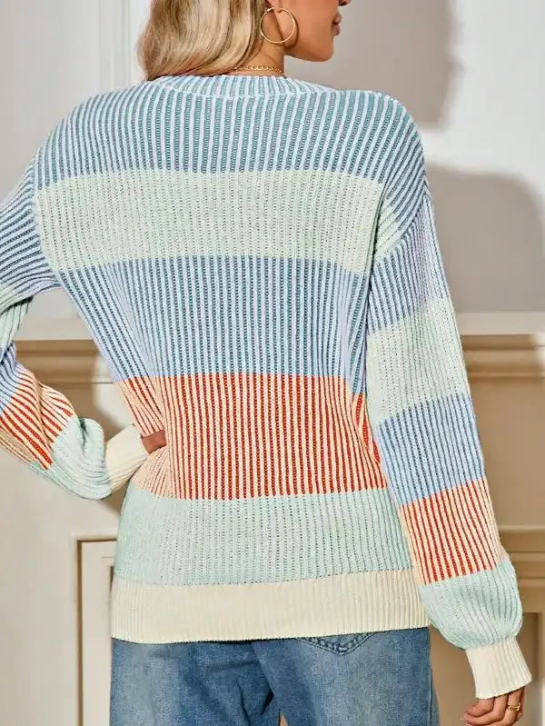 Lantern Rib Knitted Sweater - Whatever You Like Shop