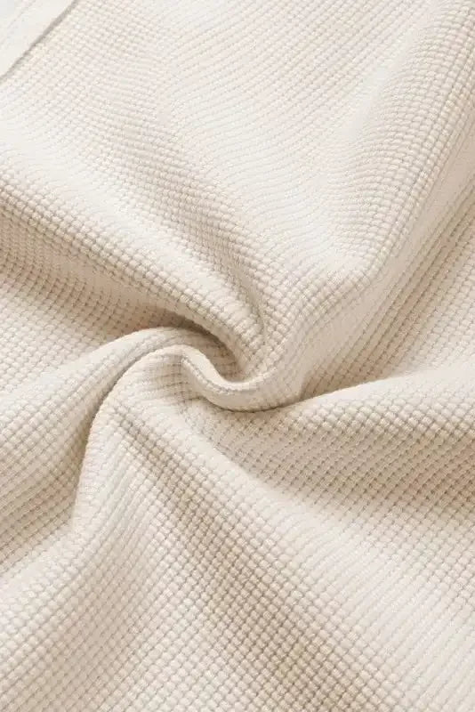 Cotton Waffle Bishop Split Oversized Pullover - Whatever You Like Shop