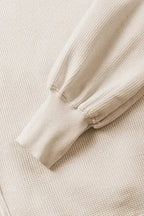 Cotton Waffle Bishop Split Oversized Pullover - Whatever You Like Shop