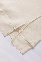 Cotton Waffle Bishop Split Oversized Pullover - Whatever You Like Shop