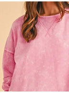 Cotton Mineral Acid Washed Oversized Sweatshirt - Whatever You Like Shop