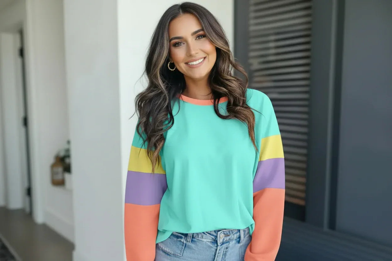 Boho Color Block Top - Whatever You Like Shop