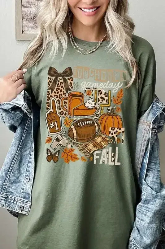 Fall Football Graphic T-Shirt - Whatever You Like Shop