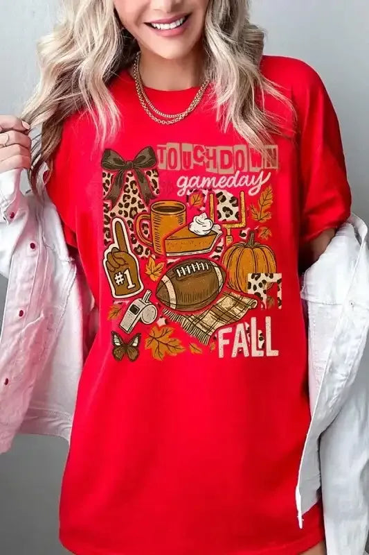 Fall Football Graphic T-Shirt - Whatever You Like Shop