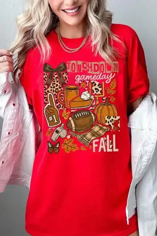 Fall Football Graphic T-Shirt - Whatever You Like Shop