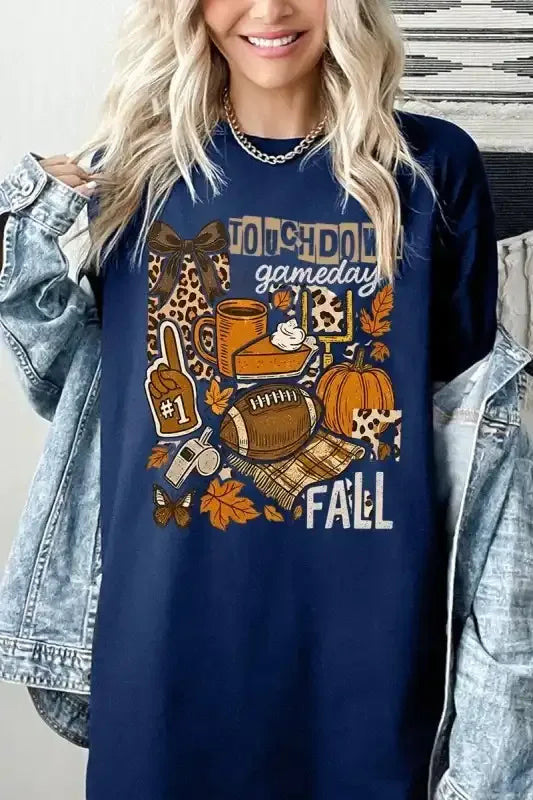 Fall Football Graphic T-Shirt - Whatever You Like Shop
