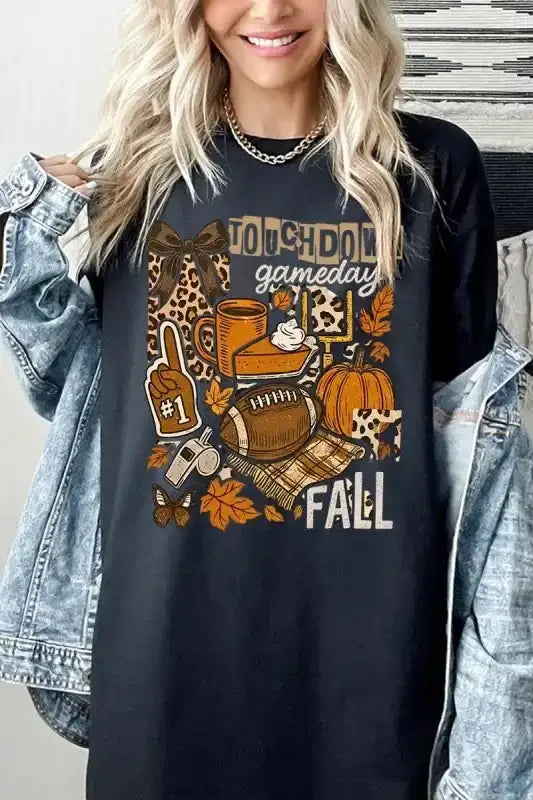 Fall Football Graphic T-Shirt - Whatever You Like Shop