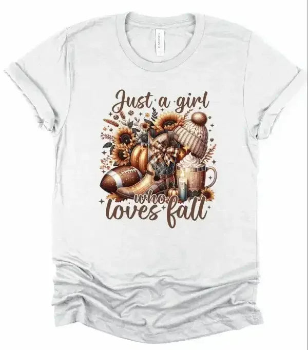 Just a Girl Who Loves Fall T-Shirt - Whatever You Like Shop
