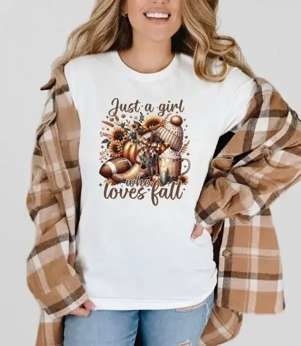 Just a Girl Who Loves Fall T-Shirt - Whatever You Like Shop