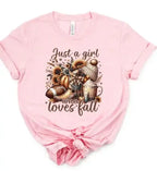 Just a Girl Who Loves Fall T-Shirt - Whatever You Like Shop