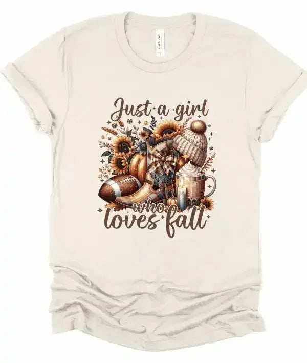 Just a Girl Who Loves Fall T-Shirt - Whatever You Like Shop