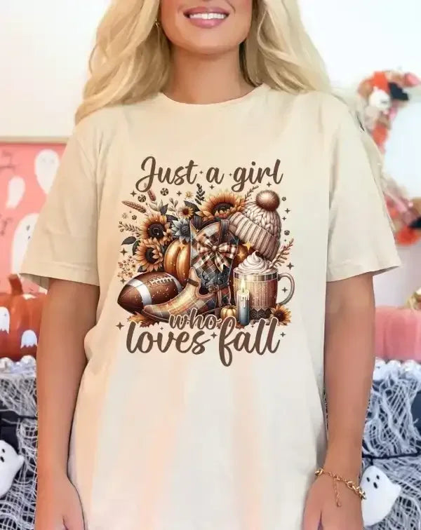 Just a Girl Who Loves Fall T-Shirt - Whatever You Like Shop