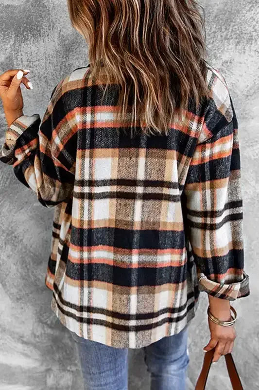 Plaid Pocketed Button Front Shacket - Whatever You Like Shop