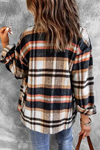 Plaid Pocketed Button Front Shacket - Whatever You Like Shop