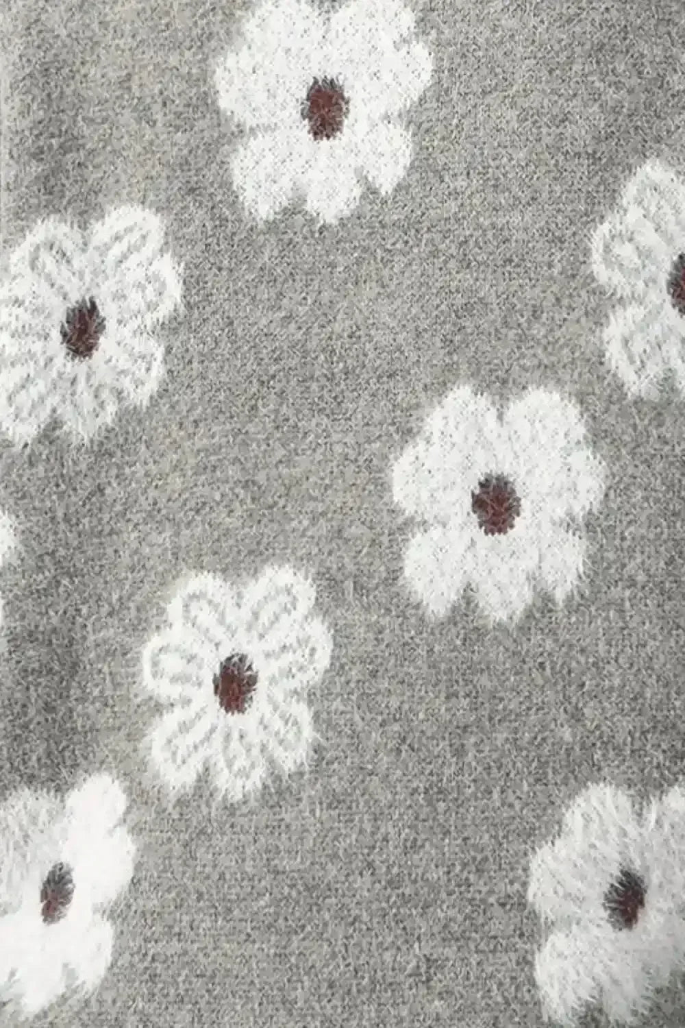 Flower Half Zip Sweater - Whatever You Like Shop