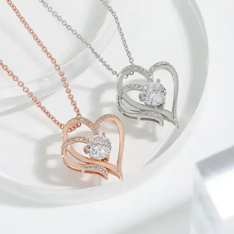 Double Heart Necklace - Whatever You Like Shop