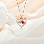 925 Silver Double Love Necklace With Rhinestones - Whatever You Like Shop