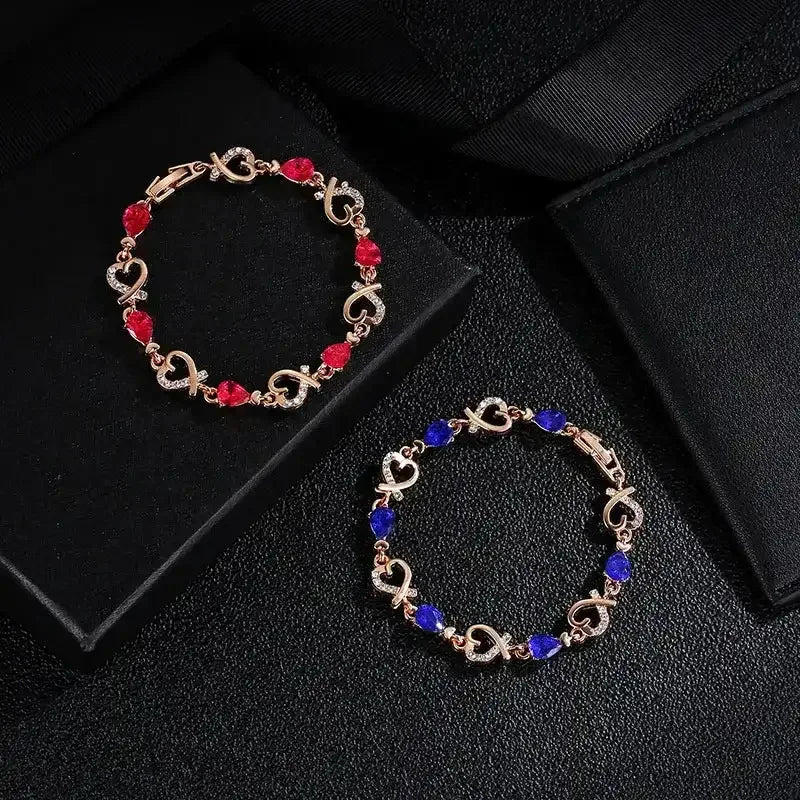 Rhinestones Heart-Shaped Bracelet - Whatever You Like Shop