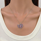 Rhinestone Butterfly Love Necklace - Whatever You Like Shop