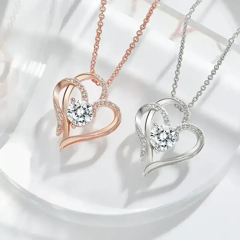 Double Heart Necklace - Whatever You Like Shop