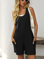 Mandy Pocketed Racerback Wide Strap Romper - Whatever You Like Shop