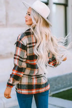 Plaid Pocketed Button Front Shacket - Whatever You Like Shop